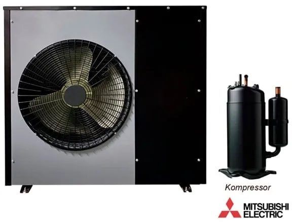 Andersen Electric Nordic One luft/vand varmepumpe med WiFi, 7kW, Sort